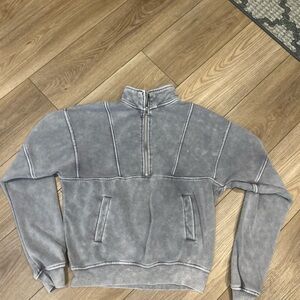 Women's Gray Half-Zip Sweatshirt